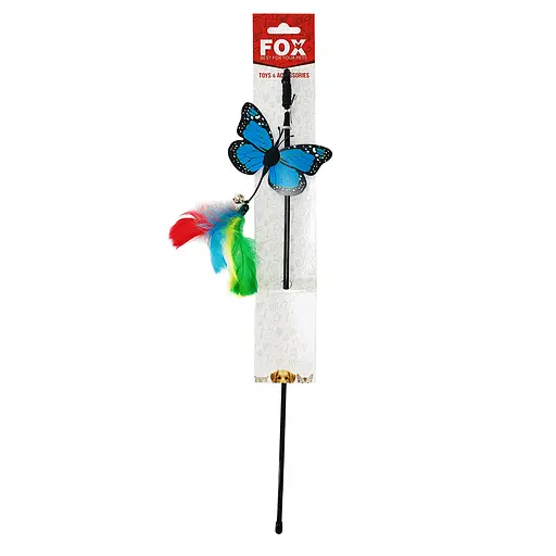 Іграшка для котів Fox Вудка-дражнилка Метелик з пір'ям - фото 1