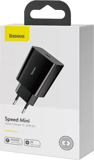 Зарядний пристрій Baseus Speed Mini Quick Charger 1C 20 W EU CCFS-SN01 чорний - фото 6