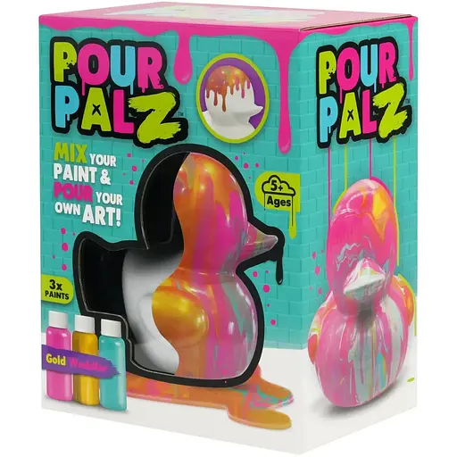 Набор для творчества ToyMonster Pour Palz Флюид Арт Утенок Золотая феерия (GS-G26261B) - фото 3