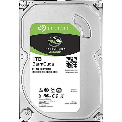 Жесткий диск Seagate BarraCuda накопитель HDD 3.5 7200rpm 64MB 1 ТБ (ST1000DM010) - фото 1