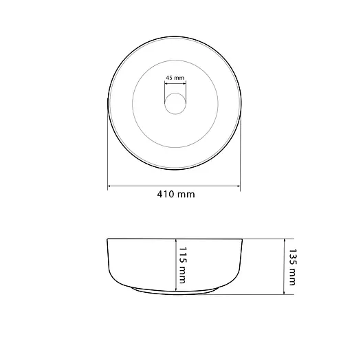 Умивальник VBI Bari S white gold Edge накладний VBI-011605, Золотий - фото 5