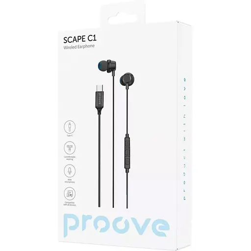 Наушники Proove Scape C1 (Type-C) black (WESC10000201) - фото 2