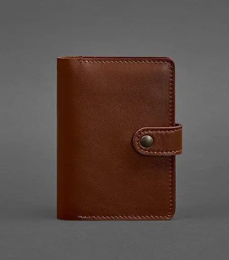 Шкіряна обкладинка для паспорта 3.0 світло-коричнева - фото 1