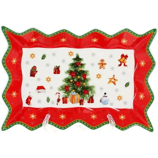 Блюдо прямокутне BonaDi З Різдвом! 25см порцелянове (BD-498-259)