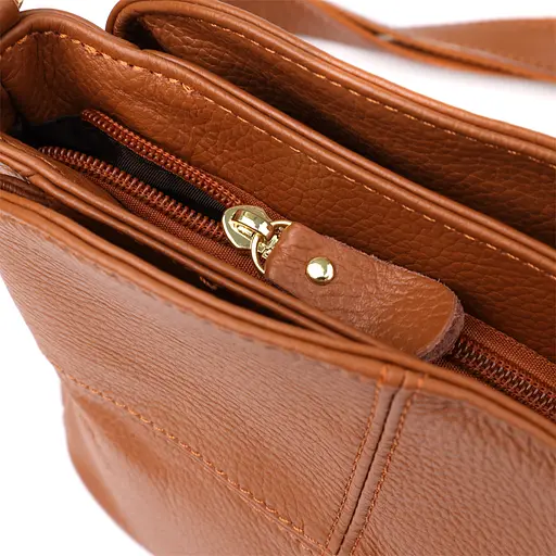 Женская сумка Vintage на три отделения из натуральной кожи 22.5х16.5х11.5 см sum0027623 - фото 7