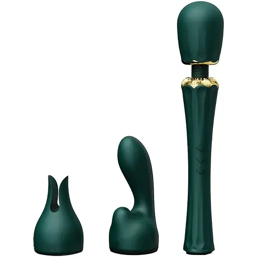 Вибромассажер с насадками Zalo - Kyro Wand Turquoise Green