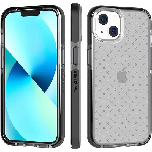 Оригинальный противоударный силиконовый чехол Tech21 Evo Check для iPhone 13 (6.1") Smokey Black (T21-8923) - фото 5