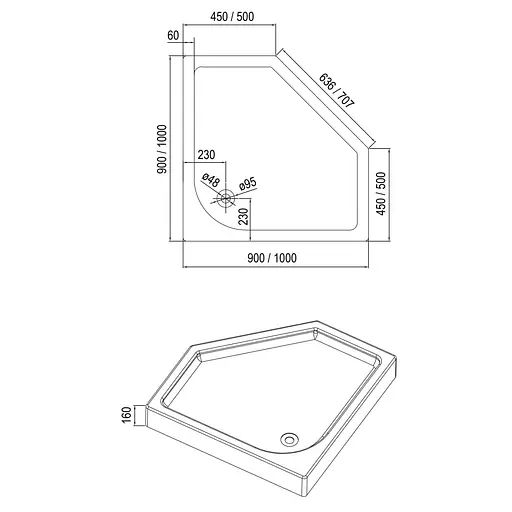 Душевая кабина Eger Iris 100x100 на низком поддоне 599-143, Хром - фото 4