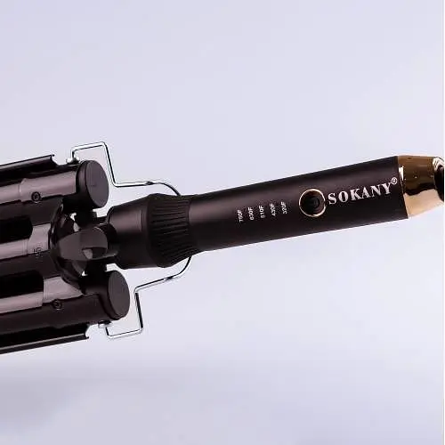 Потрійна плойка для волосся Sokany SK-669 чорний 25 мм 50 Вт - фото 3