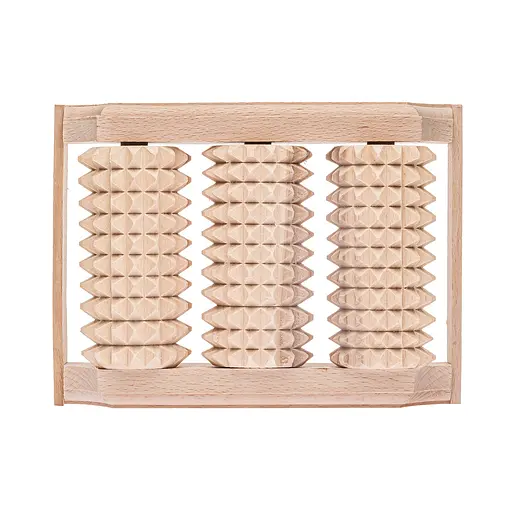 Масажер для ніг дерев'яний зубчастий на 3 ролика Праймед 18.5х14х6 см, Woodly 84219 - фото 7