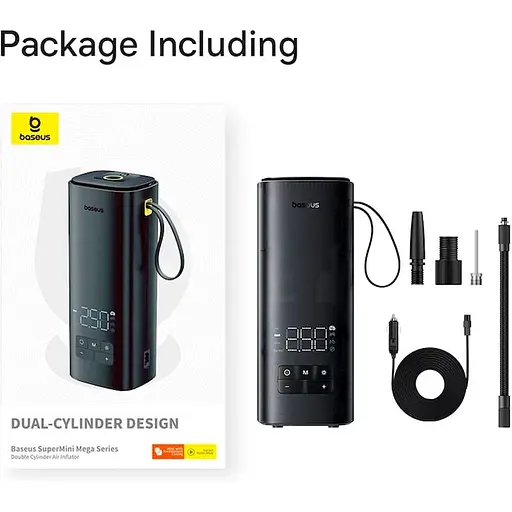 Автомобільний компресор Baseus SuperMini Mega Series (C11123202111-00) [128322] - фото 4