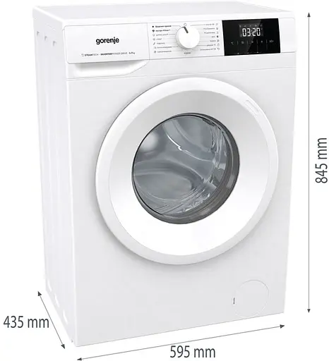 Стиральная машина Gorenje фронтальная 7 кг 1200 A+ 43.5 см дисплей пар инвертор белый - фото 6