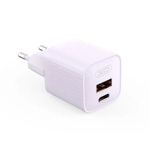 Мережевий зарядний пристрій XO L147(EU) PD20W 1USB-A+1USB-Charger Фіолетовий - фото 1