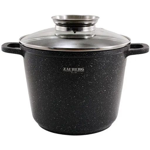 Кастрюля Zauberg алюминиевая 4.0 л 24 см глубокая с мраморным покрытием индукционная (0620-BL)