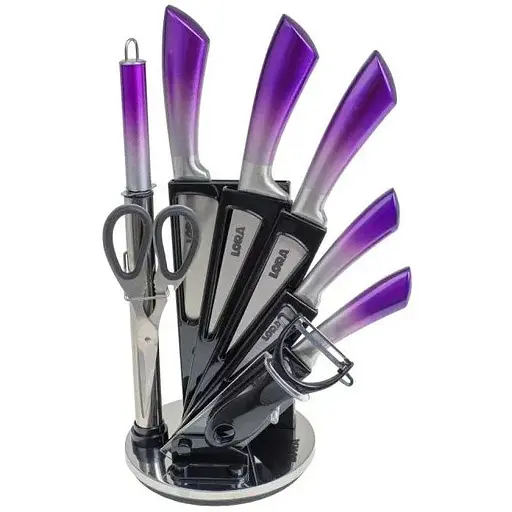 Набір ножів із підставкою 9 шт. Violet (NS43SETKN)