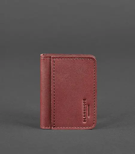 Кожаная обложка для ID-паспорта и водительского заседания 4.1 бордовая с гербом - фото 1