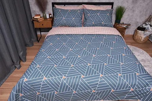 Комплект постільної білизни Moon&Star Бязь Gold Люкс Petroleum King Size 220x240 наволочки 2х50х70 - фото 4