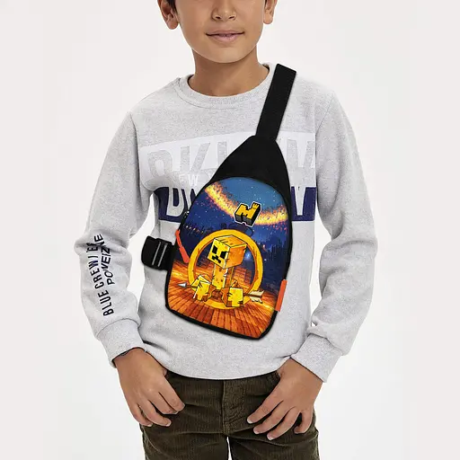 Сумка через плече дитяча Minecraft Кріпер 29х17 см сумка слінг для хлопчика (02096)