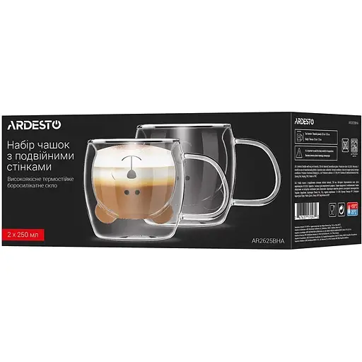 Набір чашок Ardesto Animals з подвійними стінками 2х250 мл AR2625BHA