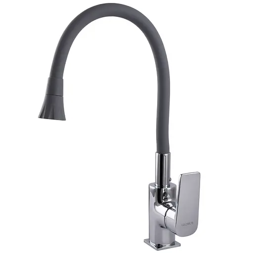 Смеситель для кухни Globus Lux BONN GLB-0203SA-G03 одноручный с душевой насадкой серый для удобного использования - фото 4