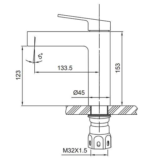 Змішувач для умивальника Koer KI-10016-02 KR4789 Нержавіюча сталь - фото 2