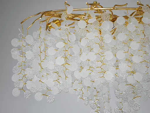 Золота кришталева люстра "Гліцинія" витягнутої форми на 12 ламп - фото 3