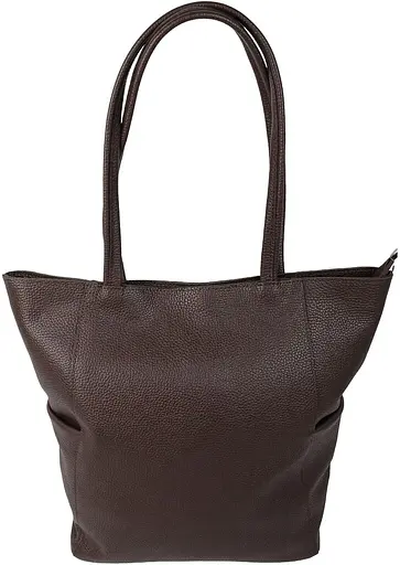 Женская кожаная сумка на двух ручках Borsacomoda темно-коричневая sum0028739 - фото 3
