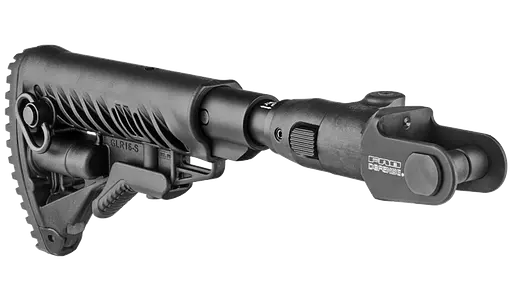 Приклад телескопический Fab Defense для АКМС складной с амортизатором черный - фото 6