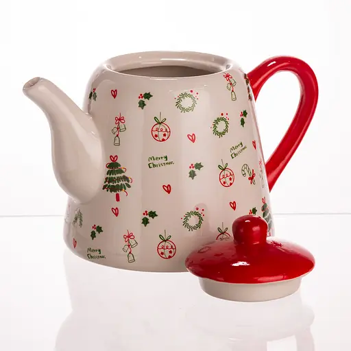 Заварочный фарфоровый чайник Yiwu Merry Christmas 1 литр horeca CR-1-15 - фото 3