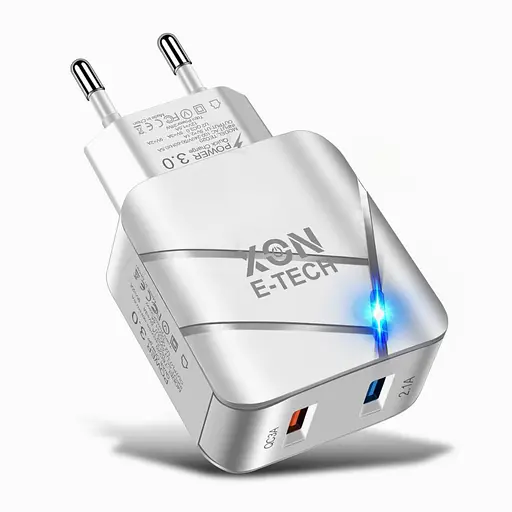 Зарядное устройство XON PowerCharge 18W (QC3.0) USB Type-А (PCWC018018A2С0W 6181) Белый - фото 1