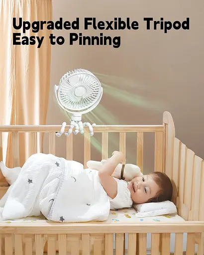 Портативный вентилятор Leelife Octopus Pram Fan 4000mAh 4 скорости 720° - фото 5