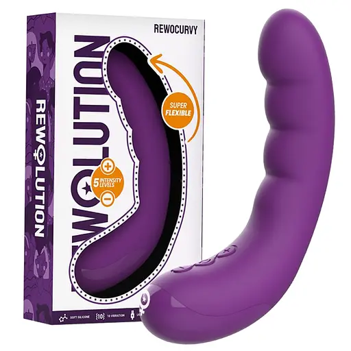Вібратор Rewocurvy Super Flexible 17 см (фіолетовий) - фото 6