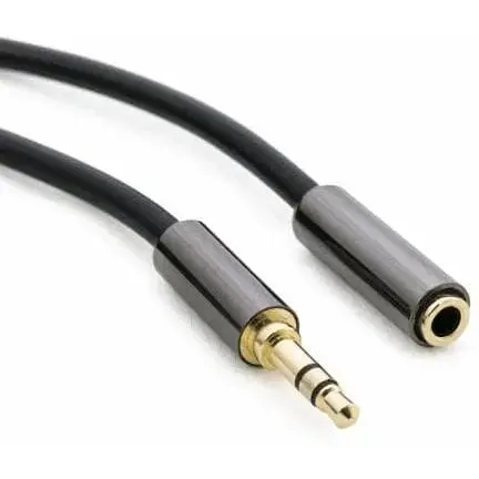 Звуковой удлинительный кабель ExtraDigital 3.5 мм F - 3.5 мм M 3 м черный (KBA1641) - фото 1