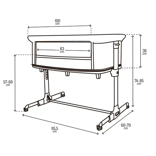 Ліжечко дитяче прямокутне MoMI Smart Bed 4in1 Beige (ŁÓŻE00001) - фото 15