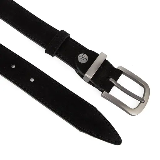 Ремінь жіночий замшевий JK-3049 чорний зі срібною пряжкою (105 см) - фото 3