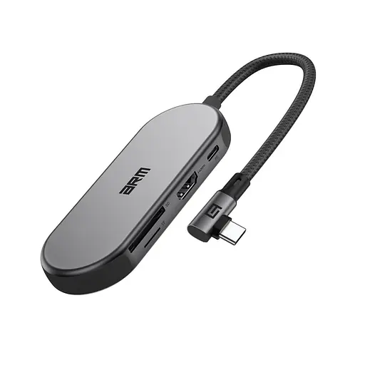 Хаб USB-C ArmorStandart Angle Type-C to HD4K+LAN+PD+2USB+TF/SDcard Grey (ARM86022) - фото 1