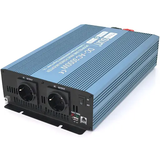 Инвертор напряжения Mexxsun MXS-3000, 24V/220V, 3000W с правильной синусоидой, 2 Shuko, клеммные провода, Q2