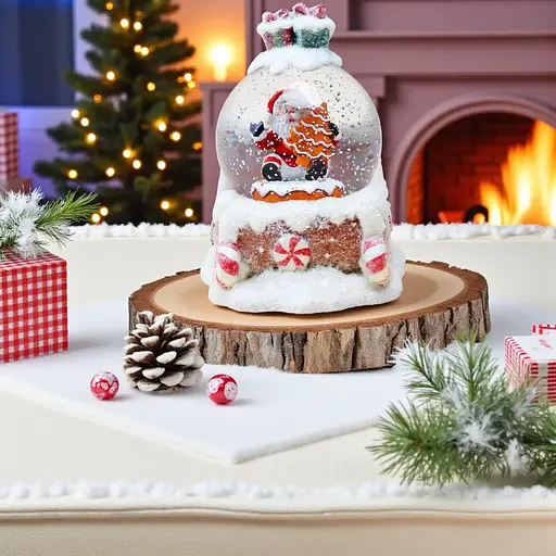 Светильник новогодний декор Шар на санях HC-Q067 LED AAх3 (13х15х17см) - фото 4