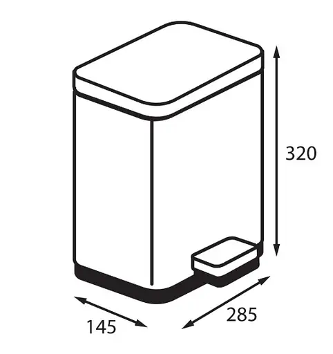 Відро для сміття Koer TC-010306-08 з плавним закриттям прямокутне 6 л білий (KR5601)  - фото 4