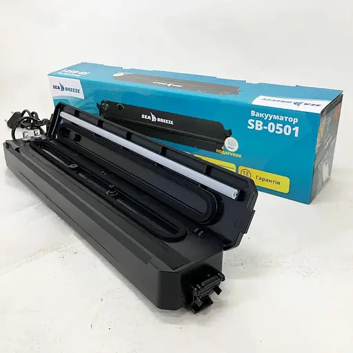 Вакуумный упаковщик для продуктов Sea Breeze SB-0501 Вакууматор ручной бытовой LED-индикатор 140Вт Черный - фото 5