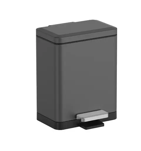 Відро для сміття Koer TC-010315-07 з плавним закриттям прямокутне 15 л графіт (KR5604)  - фото 2