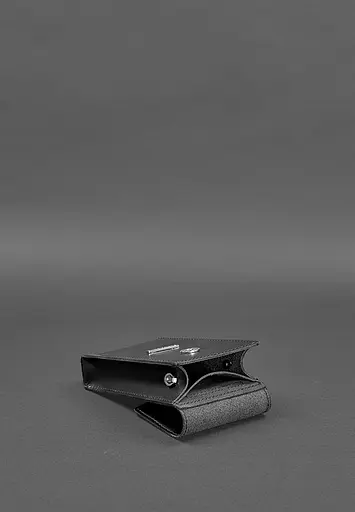 Вертикальна жіноча шкіряна сумка Mini чорна поясна / кроссбоді - фото 5