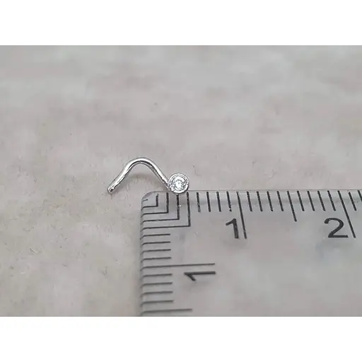 Серебряная серьга-пирсинг Астор в нос с фианитом. 818-2524Р - фото 4