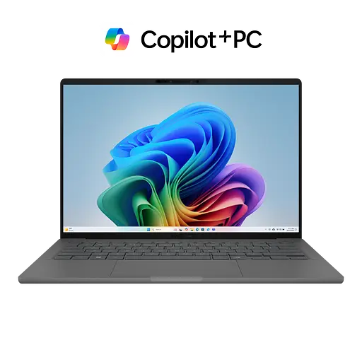 Ноутбук ASUS Zenbook A14 UX3407RA з процесором Snapdragon X Elite X1E 78 100 pana la 3.4GHz, 14''. WUXGA, OLED, 32GB LPDDR5X RAM, 1TB SSD, Qualcomm ® Adreno ™ GPU, Windows 11 Pro, Iceland сірий - фото 4