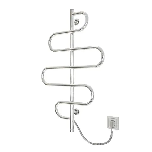 Электрический полотенцесушитель Kosser Лиана 900x550 ЕLR рег. РЛ03ЕLR, Хром, нижнее - фото 1