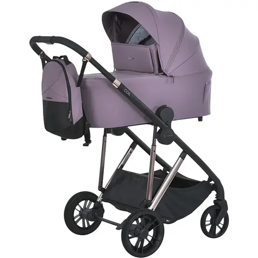 Універсальна коляска 2 в 1 El Camino ME 1190 Coil Grape Pink з рюкзаком, дощовиком та москітною сіткою
