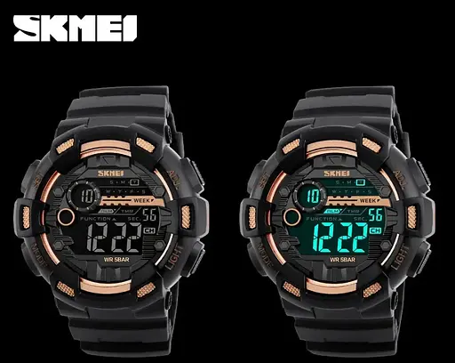 Чоловічий наручний годинник Skmei Champion 1243A Чорний з золотим - фото 6
