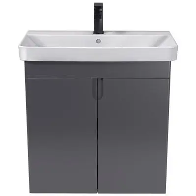 Тумба Мойдодир Simple Graphite 70-U з умивальником River 70 графітова універсальна Графіт - фото 1