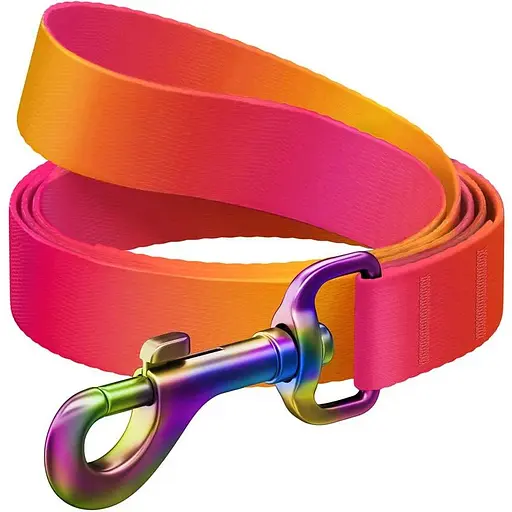 Повідець для собак Waudog Nylon Recycled з нейлону, градієнт, S помаранчевий