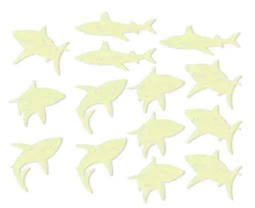 Набор светящихся в темноте наклеек 4M Sharks Акулы 00-05940 Набор люминесцентных наклеек - фото 4